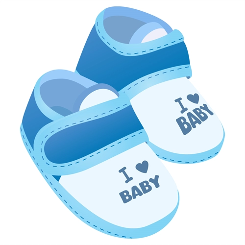 Baby Shower Blue Baby Shoes Sticker